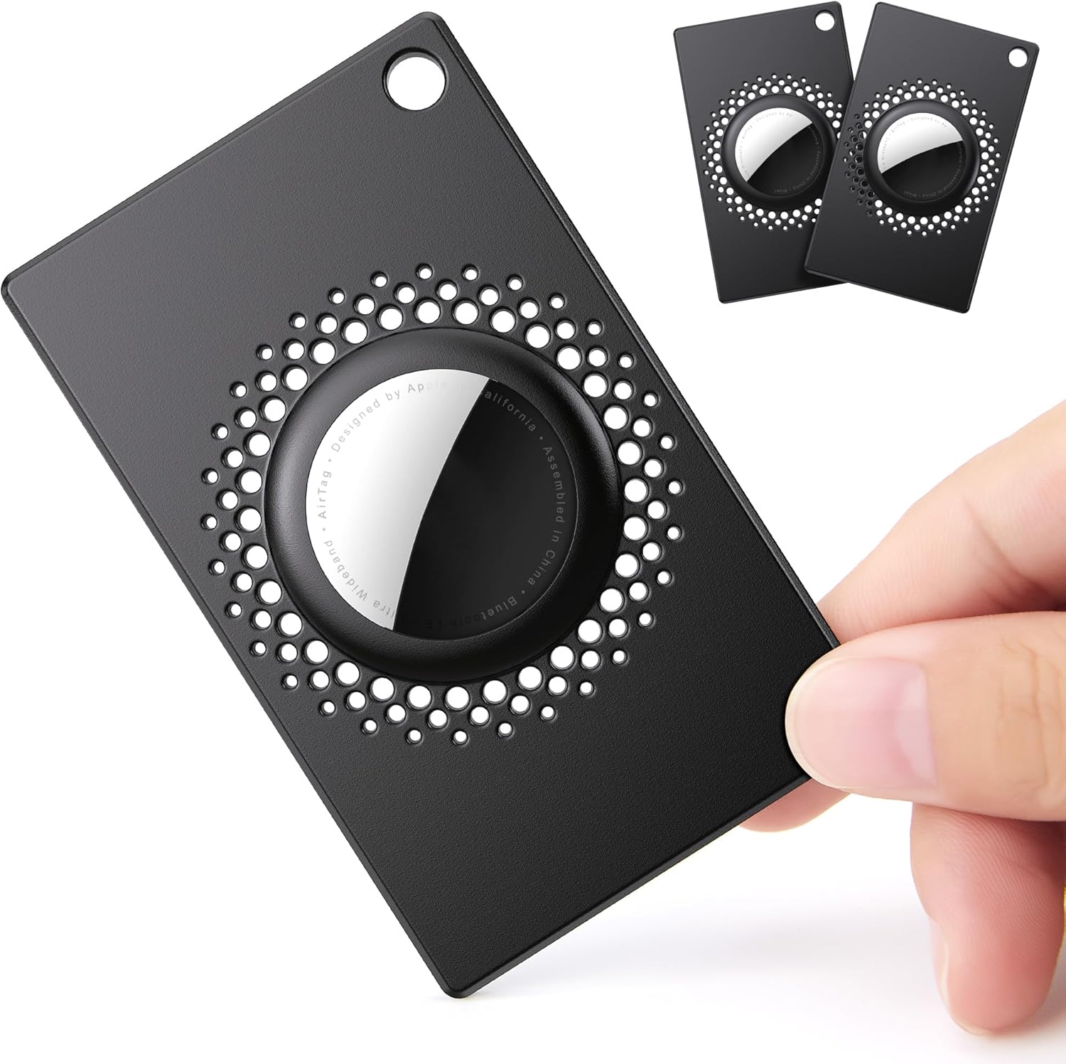 AirTag-compatible wallet holder for tracking wallet and cards