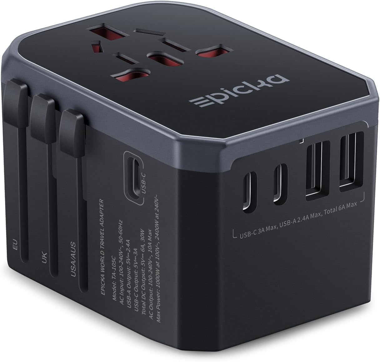 EPICKA universal travel adapter international power adapter