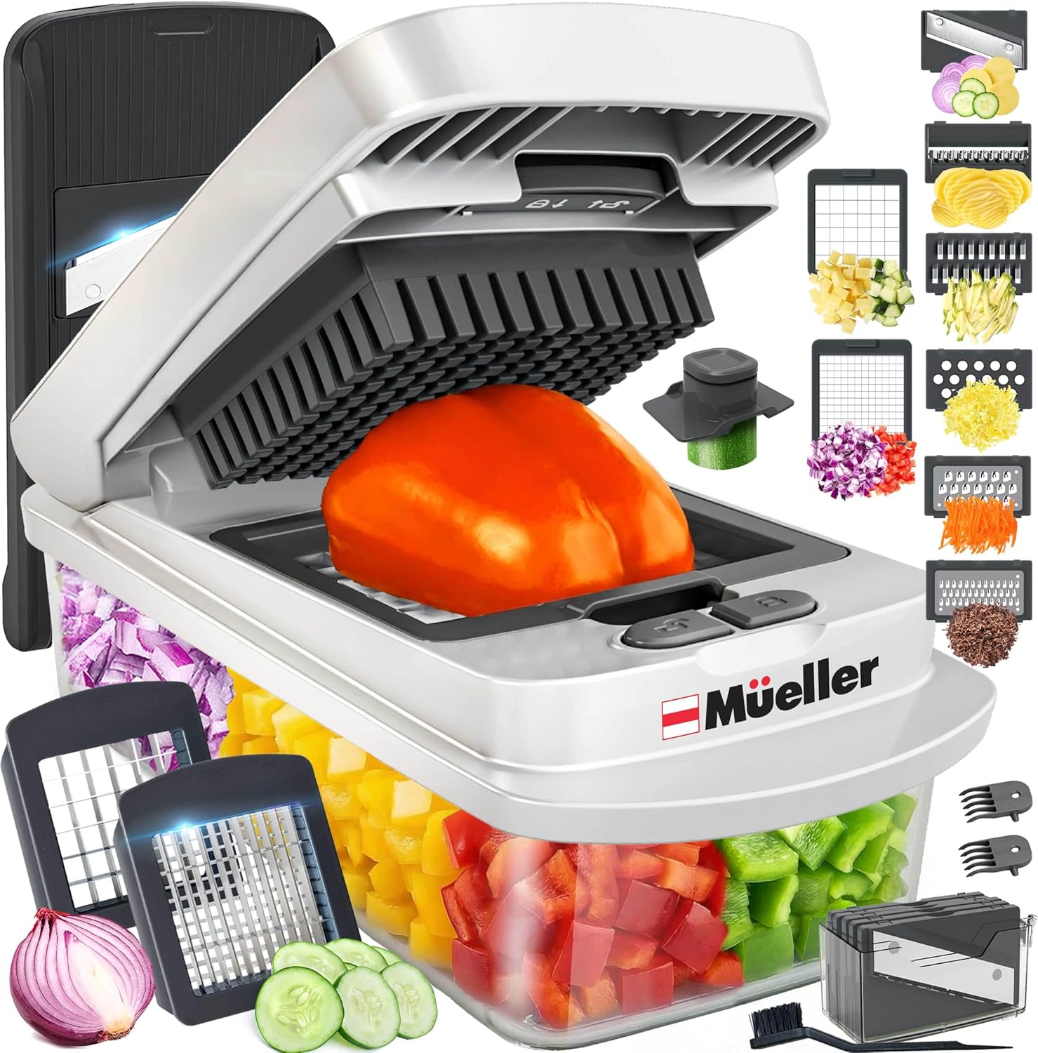 Mueller Pro Chopper vegetable chopper and mandoline slicer