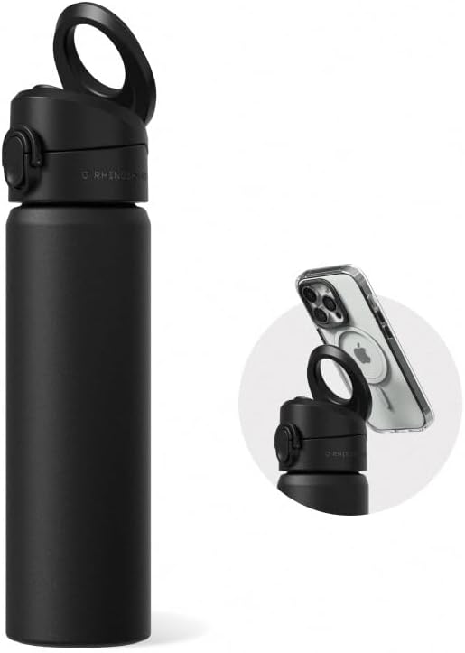 RHINOSHIELD AquaStand magnetic insulated water bottle with straw lid