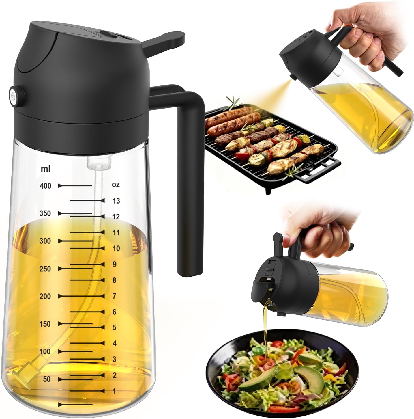 TrendPlain glass olive oil sprayer and dispenser bottle for cooking